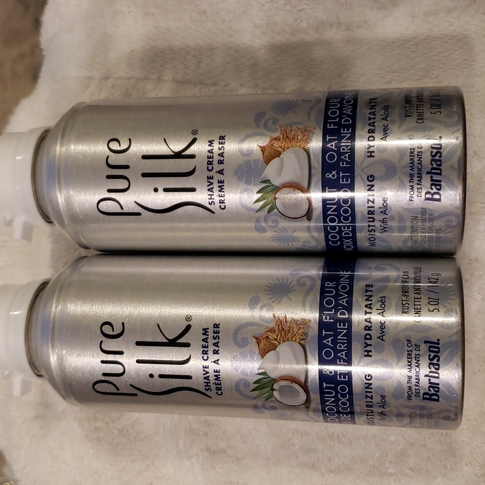 (2) Pure Silk Coconut & Oat Flour Shave Cream. NIB.